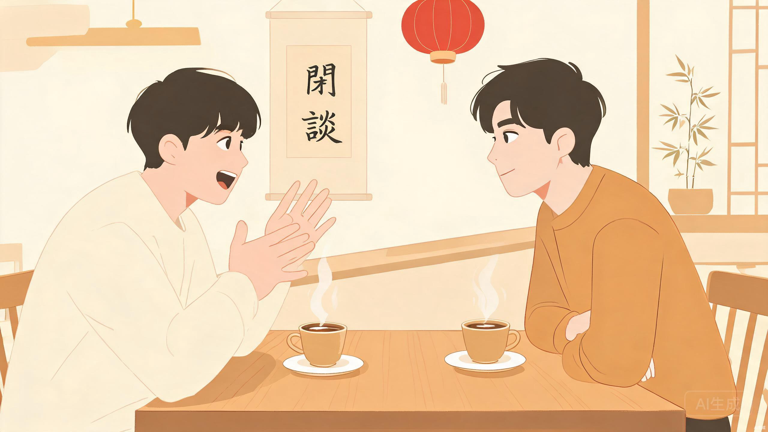 A café setting for coffee and conversation